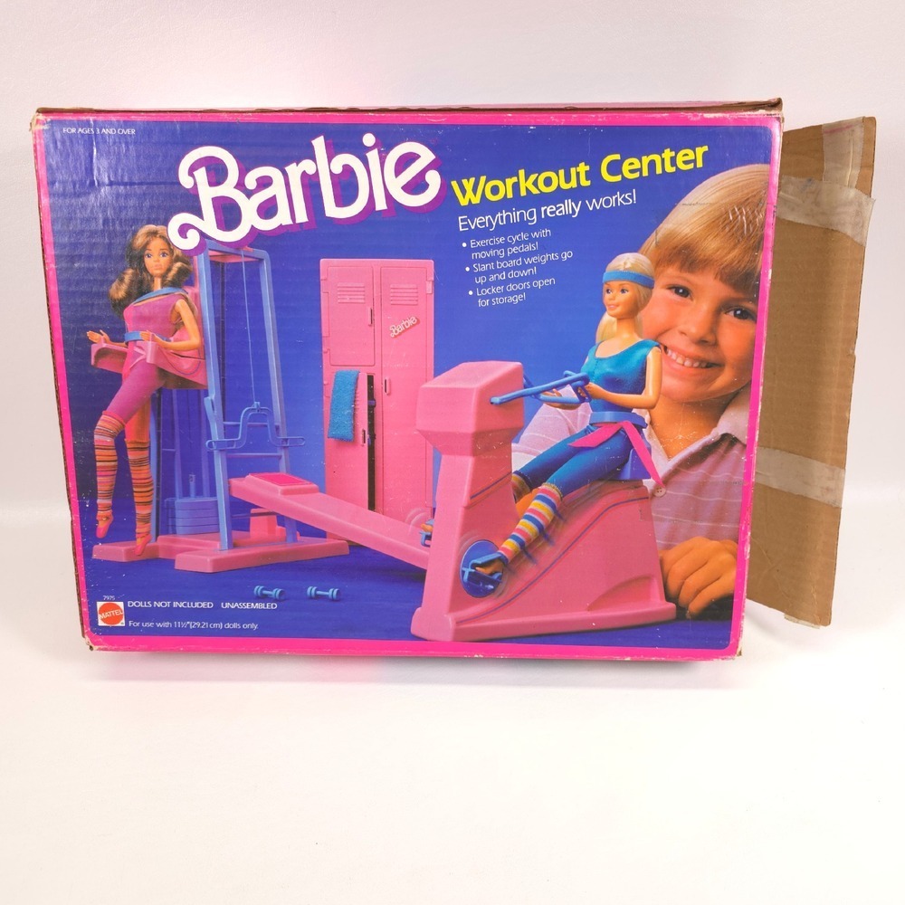 VTG Mattel 1984 Barbie Workout Center Retail BOX ONLY Display Collection Flawed